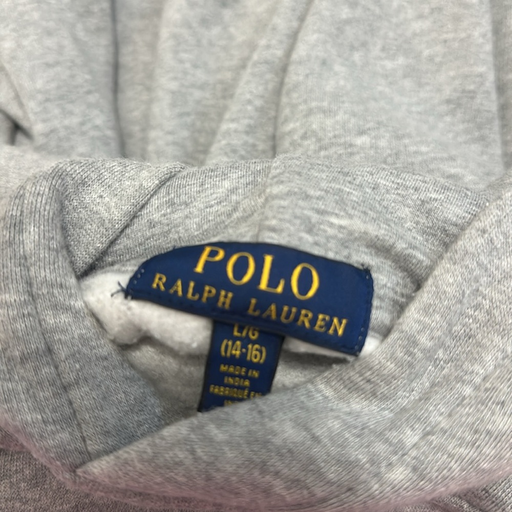 Gray Hoodie with Blue Pony Embroidery - Picture 2 of 2